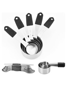 Juego de Tazas y Cucharas Medidoras Magnéticas HengYDa 13 Piezas
