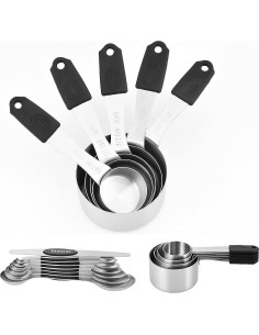 Juego de Tazas y Cucharas Medidoras Magnéticas HengYDa 13 Piezas 2