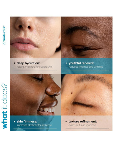 Suero Facial Antienvejecimiento ArtNaturals 29.57 ml - Ácido Hialurónico, Vitamina C y E
