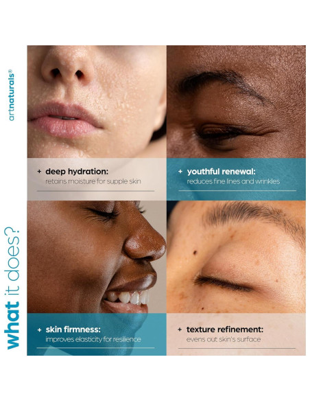 Suero Facial Antienvejecimiento ArtNaturals 29.57 ml - Ácido Hialurónico, Vitamina C y E