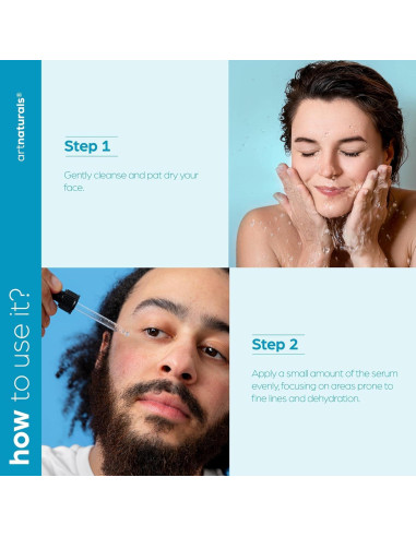 Suero Facial Antienvejecimiento ArtNaturals 29.57 ml - Ácido Hialurónico, Vitamina C y E