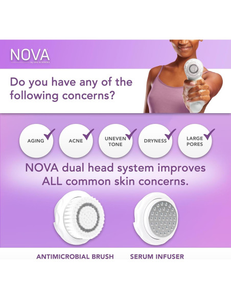 Cepillo de limpieza facial Spa Sciences NOVA - Exfoliante USB