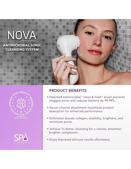 Cepillo de limpieza facial Spa Sciences NOVA - Exfoliante USB