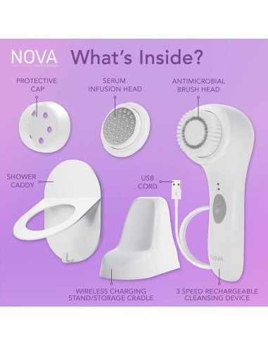 Cepillo de limpieza facial Spa Sciences NOVA - Exfoliante USB