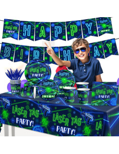 Vajilla de Fiesta Laser Tag FENYU PARTY para 20 Invitados 2