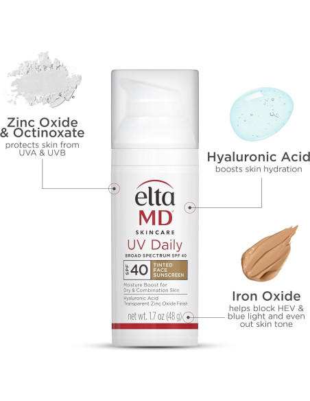 EltaMD UV Daily SPF 40 Hidratante Facial Tinte 48g
