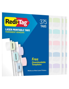 Etiquetas Imprimibles Redi-Tag 375 Pzas Pastel 2.86x3.18cm