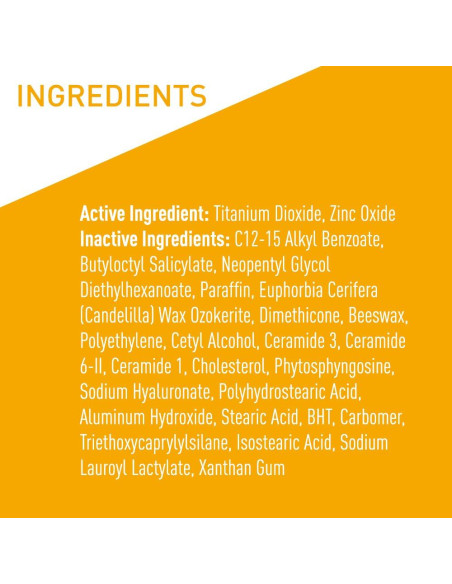 CeraVe Barra Solar Facial Mineral SPF 50 - 100% Mineral