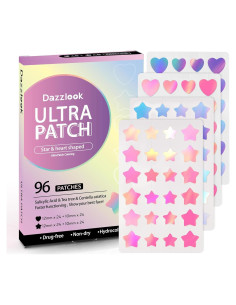 Parche para Acné Dazzlook Estrella y Corazón 96 Pcs Hidrocoloides
