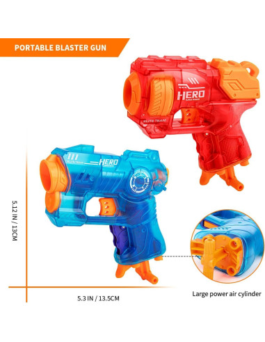 Mini Pistolas Nerf Banvih 2 Conjunto 20 Dardos Espuma