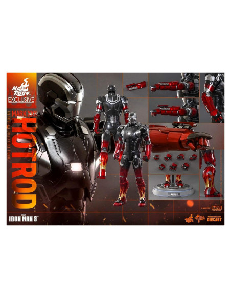 Figura Diecast Hot Toys Iron Man 3 Armadura Hot Rod 1/6 Figura Diecast Hot Toys Iron Man 3 Armadura Hot Rod 1/6