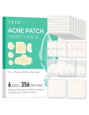Parches para Acné TKTK Hidrocoloide 356 Unidades 6 Tamaños