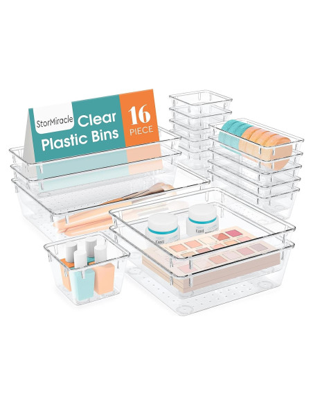 Juego de organizadores de cajones 16 piezas StorMiracle