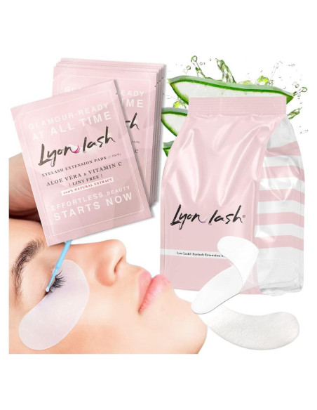 100 Pares Almohadillas Hidrogel para Ojos Lyon Lash - Sin Pelusa