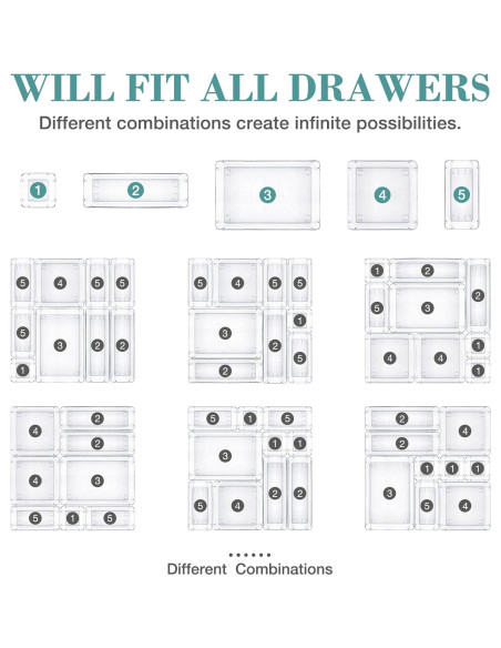 Juego de organizadores de cajones 16 piezas StorMiracle