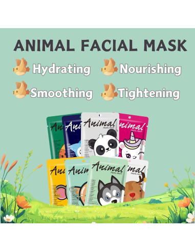 Set de 8 Mascarillas Faciales Evolvique - Hidratantes con Ácido Hialurónico