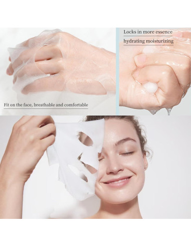Set de 8 Mascarillas Faciales Evolvique - Hidratantes con Ácido Hialurónico