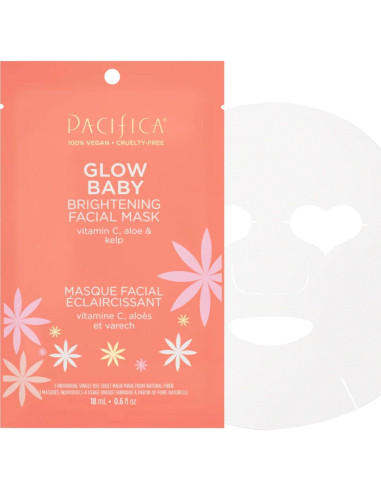 Mascarilla Facial Hoja Pacifica Glow Baby - Paquete de 6