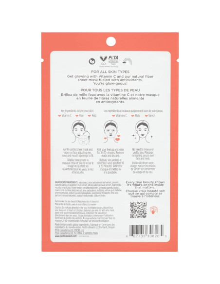 Mascarilla Facial Hoja Pacifica Glow Baby - Paquete de 6