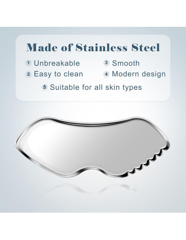 Herramienta Gua Sha de Acero Inoxidable MoHern - Masaje Facial