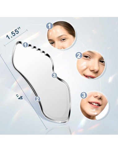 Herramienta Gua Sha de Acero Inoxidable MoHern - Masaje Facial