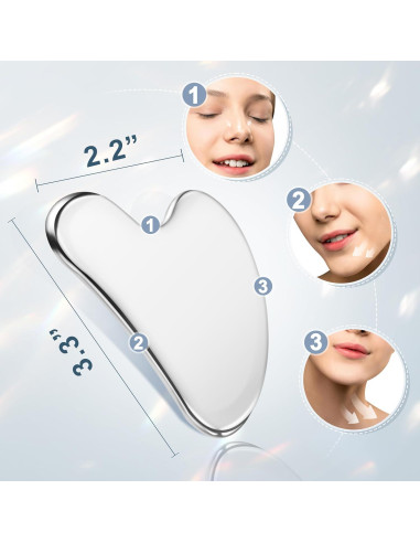 Herramienta Gua Sha de Acero Inoxidable MoHern - Masaje Facial