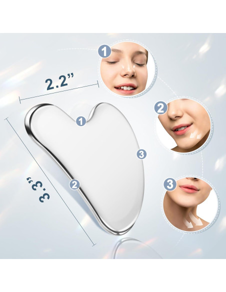 Herramienta Gua Sha de Acero Inoxidable MoHern - Masaje Facial
