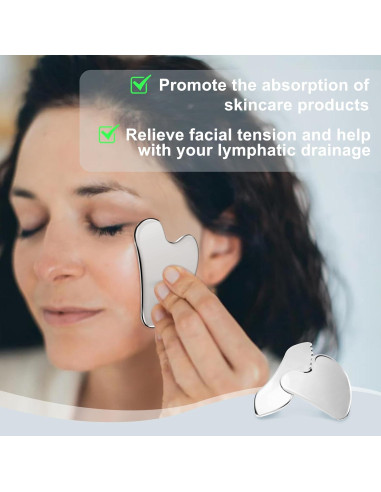 Herramienta Gua Sha de Acero Inoxidable MoHern - Masaje Facial