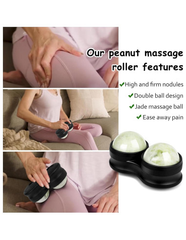 Bola de Masaje de Jade LazyGa - Doble Bola para Alivio Muscular