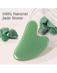 Herramienta Gua Sha de Jade Rosenice para Masaje Facial 7.8cm 2