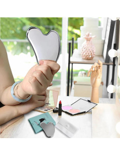 Herramienta Gua Sha de Acero Inoxidable BYYDDIY para Masaje Facial 2
