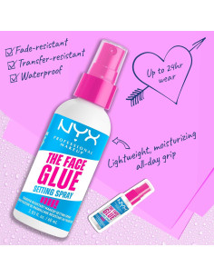 Spray Fijador de Maquillaje NYX The Face Glue 24H Impermeable 2