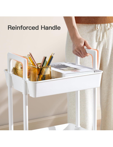 Carro Organizador Rodante Pipishell 3 Niveles Blanco