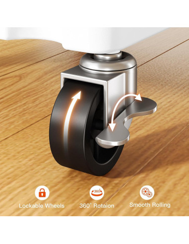 Carro Organizador Rodante Pipishell 3 Niveles Blanco