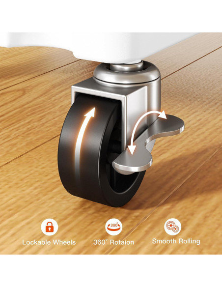 Carro Organizador Rodante Pipishell 3 Niveles Blanco