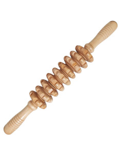 Rodillo de Masaje de Madera iunxkmi para Drenaje Linfático y Celulitis