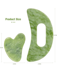 Juego de Herramientas de Masaje Gua Sha Jade Crossmoon 2 Piezas 2