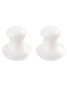 Masajeador Gua Sha Facial Uonlytech 2 Piezas Jade Blanco