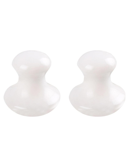 Masajeador Gua Sha Facial Uonlytech 2 Piezas Jade Blanco