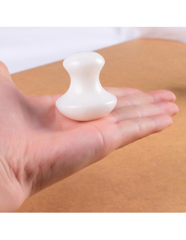 Masajeador Gua Sha Facial Uonlytech 2 Piezas Jade Blanco