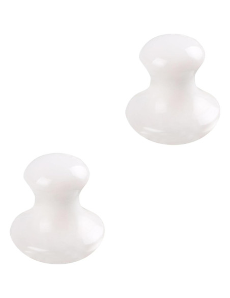 Masajeador Gua Sha Facial Uonlytech 2 Piezas Jade Blanco