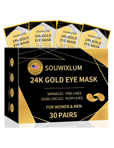 Parches para Ojos de Oro 24K Souwixlum - 30 Pares Hidratantes