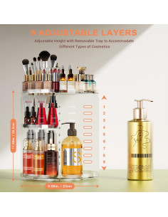 Organizador de Maquillaje Auxmir 9 Capas Giratorio Transparente 2