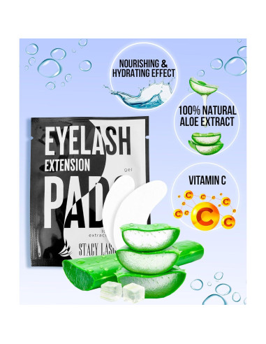 100 Pares Almohadillas de Gel Stacy Lash para Ojos con Aloe Vera