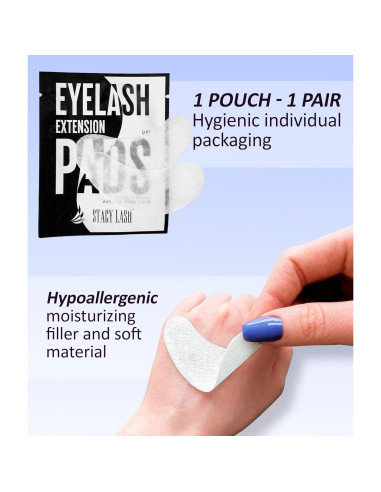 100 Pares Almohadillas de Gel Stacy Lash para Ojos con Aloe Vera