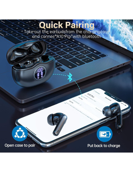 Auriculares Inalámbricos Sisism A10 Pro Bluetooth 5.3 HiFi 50H Auriculares Inalámbricos Sisism A10 Pro Bluetooth 5.3 HiFi 50H