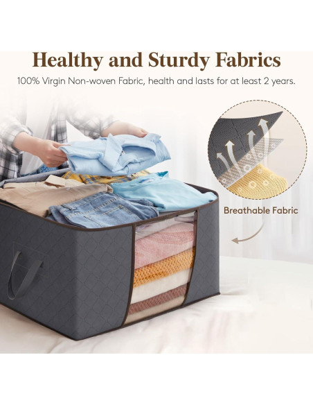 Contenedores de Almacenamiento Lifewit 6 Piezas 60L Gris