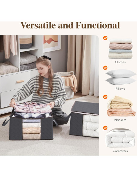 Contenedores de Almacenamiento Lifewit 6 Piezas 60L Gris