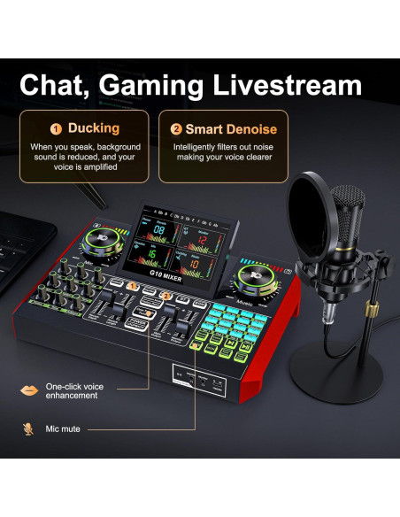 Paquete de Micrófono BM800 con Mezclador G10 para Podcast