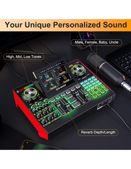 Paquete de Micrófono BM800 con Mezclador G10 para Podcast